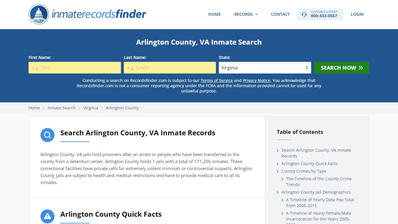 Arlington County, VA Inmate Lookup & Jail Records Online